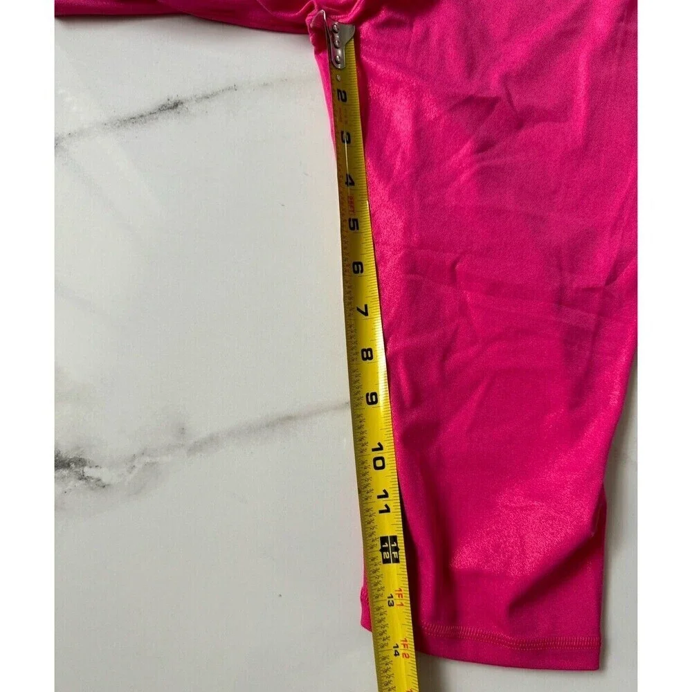 OFFLINE By Aerie Real Me Liquid Shine Cropped Legging fuchsia pink size large